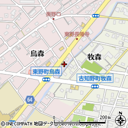 愛知県江南市東野町烏森83周辺の地図