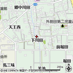 愛知県一宮市木曽川町外割田下川田23周辺の地図