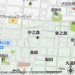 愛知県一宮市浅井町江森中之森61周辺の地図