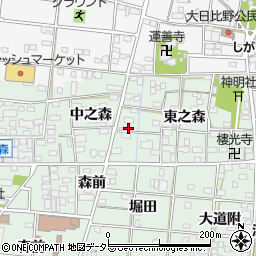 愛知県一宮市浅井町江森周辺の地図