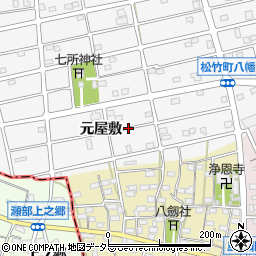 愛知県江南市松竹町元屋敷周辺の地図