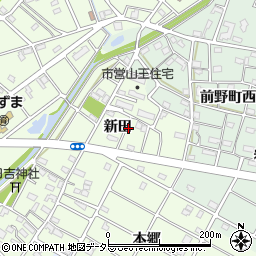 愛知県江南市山王町新田周辺の地図