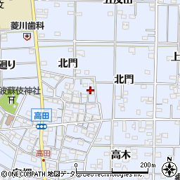 愛知県一宮市高田北門70周辺の地図