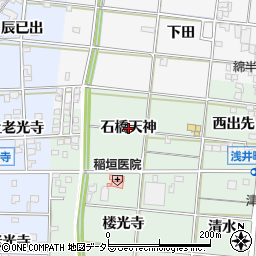 愛知県一宮市浅井町江森（石橋天神）周辺の地図