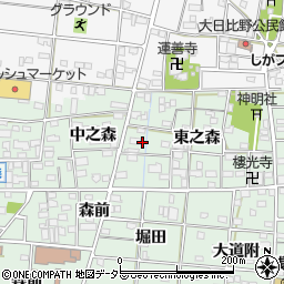 愛知県一宮市浅井町江森中之森66周辺の地図