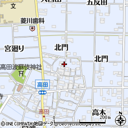 愛知県一宮市高田北門201周辺の地図