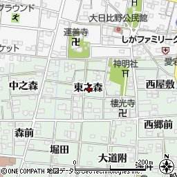 愛知県一宮市浅井町江森東之森周辺の地図