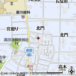 愛知県一宮市高田北門202周辺の地図