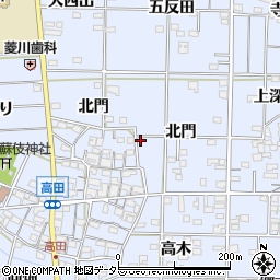 愛知県一宮市高田北門62周辺の地図
