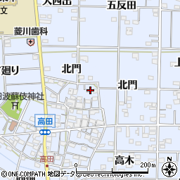 愛知県一宮市高田北門55周辺の地図