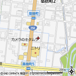 岐阜県大垣市築捨町周辺の地図