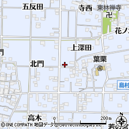 愛知県一宮市島村下深田周辺の地図