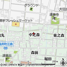愛知県一宮市浅井町江森中之森46周辺の地図