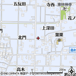 愛知県一宮市島村（下深田）周辺の地図
