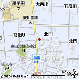 愛知県一宮市高田北門37周辺の地図