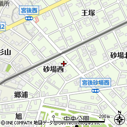 愛知県江南市宮後町砂場西118周辺の地図