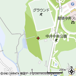 中井中央公園　野球場周辺の地図