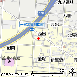 愛知県一宮市木曽川町門間西出27周辺の地図