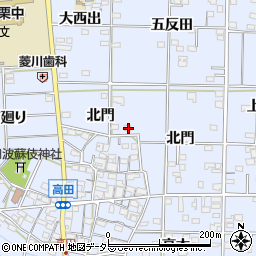 愛知県一宮市高田北門58周辺の地図