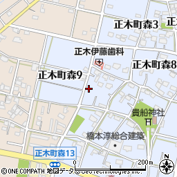 岐阜県羽島市正木町森周辺の地図