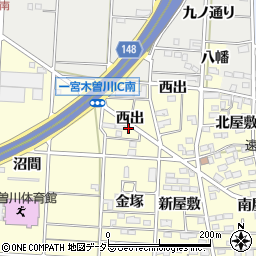 愛知県一宮市木曽川町門間西出30周辺の地図