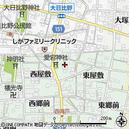 愛知県一宮市浅井町西海戸形人周辺の地図