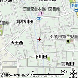 愛知県一宮市木曽川町外割田西郷中87周辺の地図