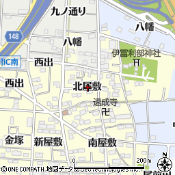 愛知県一宮市木曽川町門間北屋敷周辺の地図
