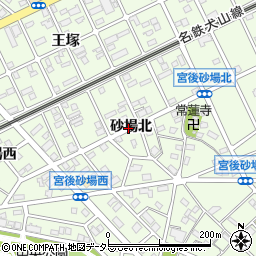 愛知県江南市宮後町砂場北周辺の地図