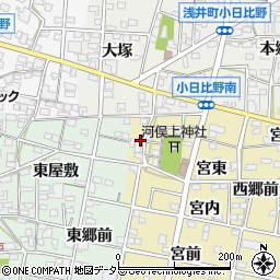愛知県一宮市浅井町河端宮西周辺の地図