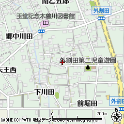 愛知県一宮市木曽川町外割田西郷中79-2周辺の地図