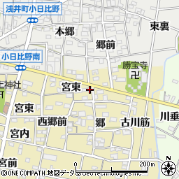 愛知県一宮市浅井町河端郷57-1周辺の地図