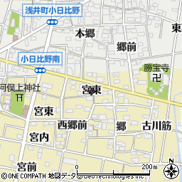 愛知県一宮市浅井町河端（宮東）周辺の地図