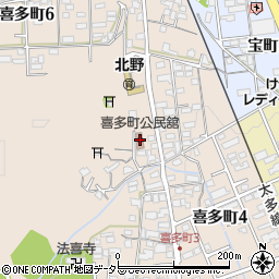 喜多町公民舘周辺の地図