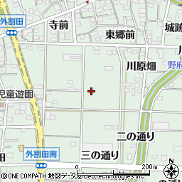 愛知県一宮市木曽川町外割田周辺の地図