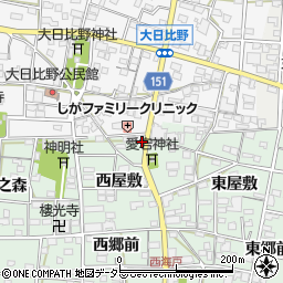 一宮市児童クラブ　浅井南校下周辺の地図