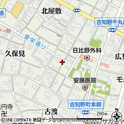 愛知県江南市古知野町周辺の地図