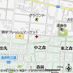 愛知県一宮市浅井町大日比野如来堂164周辺の地図