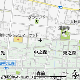 愛知県一宮市浅井町江森中之森4周辺の地図