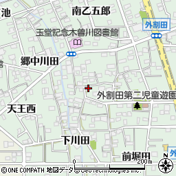愛知県一宮市木曽川町外割田西郷中82周辺の地図