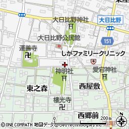 愛知県一宮市浅井町大日比野南流79周辺の地図