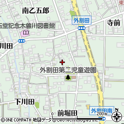 愛知県一宮市木曽川町外割田（西郷東）周辺の地図