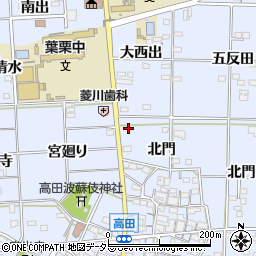 愛知県一宮市高田北門27周辺の地図