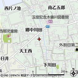 愛知県一宮市木曽川町外割田郷中川田周辺の地図