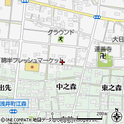 愛知県一宮市浅井町大日比野如来堂161周辺の地図