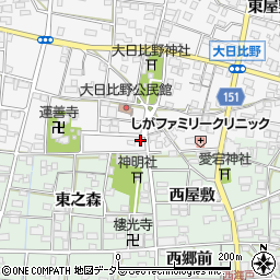 愛知県一宮市浅井町大日比野南流78周辺の地図