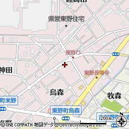 愛知県江南市東野町烏森52周辺の地図