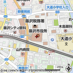 藤沢市役所周辺の地図
