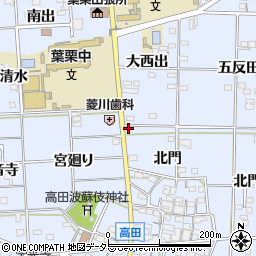 愛知県一宮市高田北門24周辺の地図