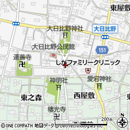 愛知県一宮市浅井町大日比野北流1904周辺の地図